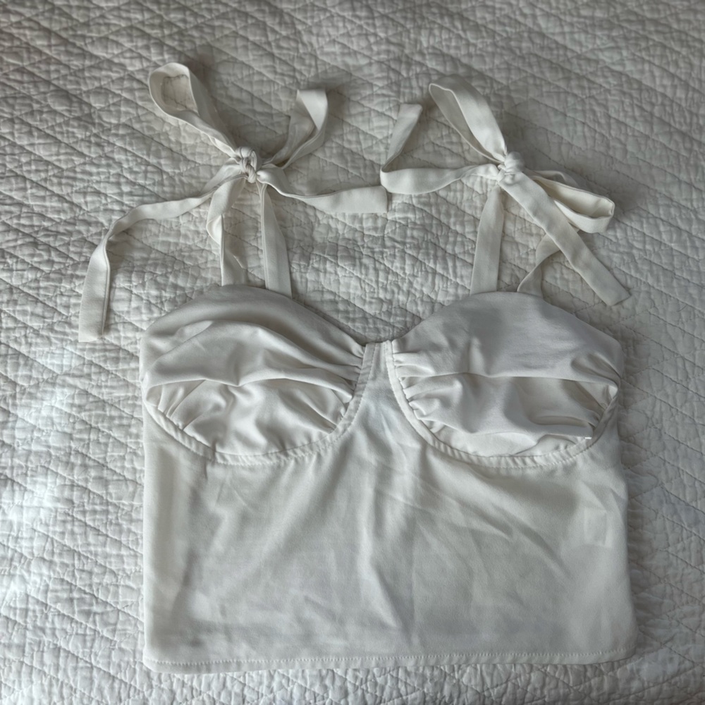 Kendall and Kylie Tie Shoulder Corset Top